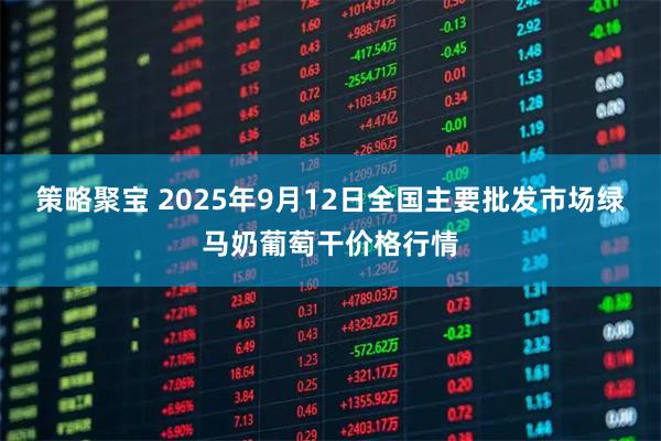 策略聚宝 2025年9月12日全国主要批发市场绿马奶葡萄干价格行情
